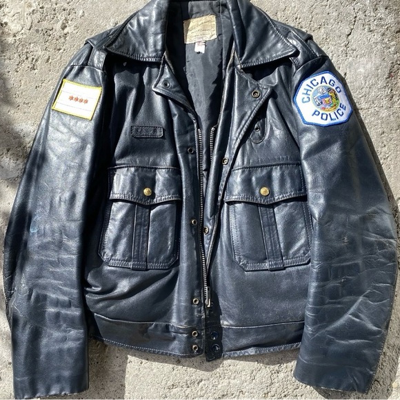 Chicago police leather jacket in size L - Picture 2 of 8